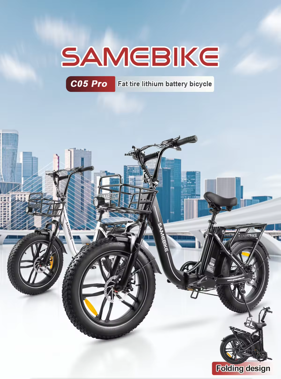 Samebike C05 PRO 500w 36v 13AH pieghevole bici elettrica Fat Bik