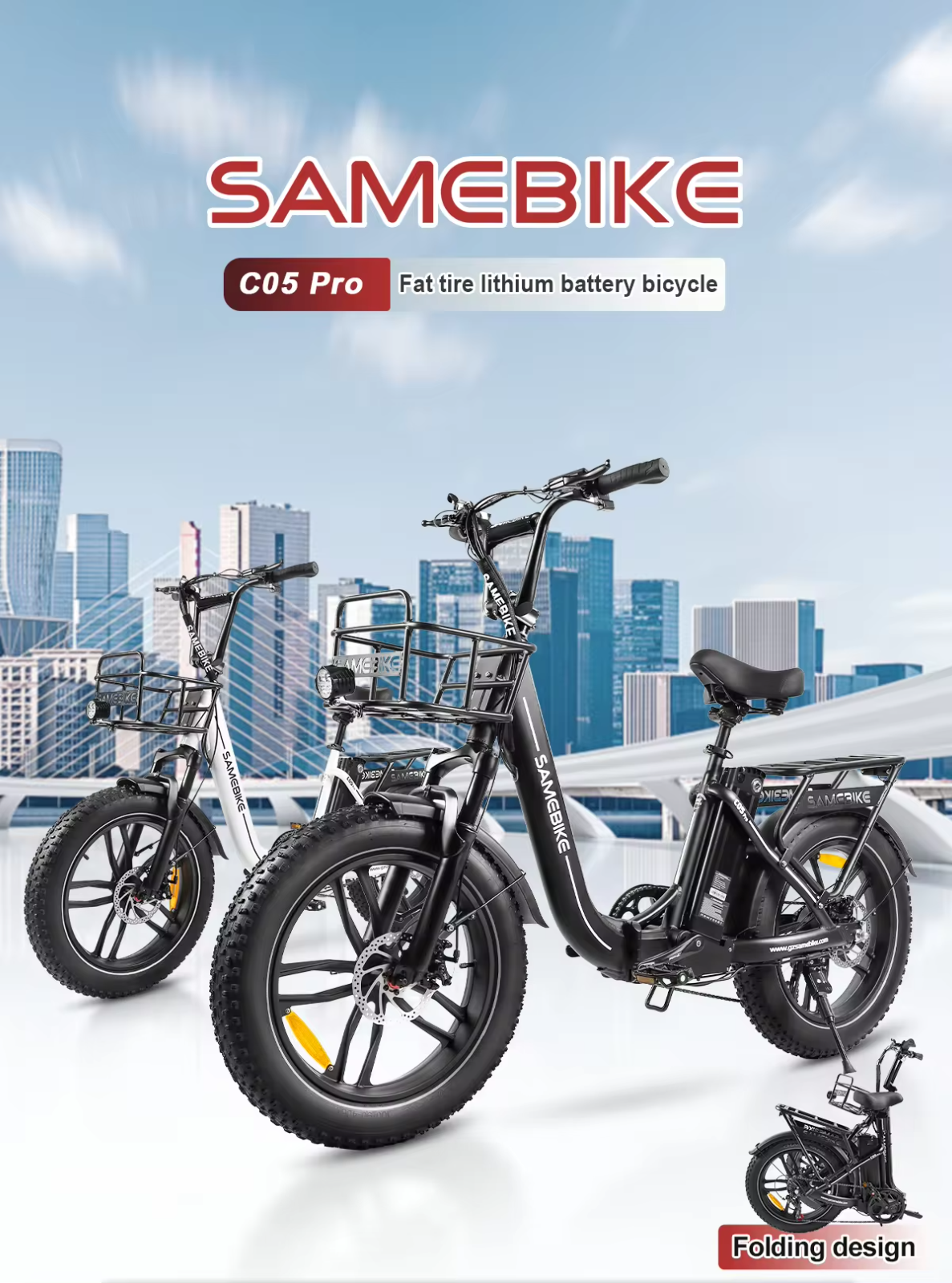 Samebike C05 PRO 500w 36v 13AH pieghevole bici elettrica Fat Bik - Clicca l'immagine per chiudere